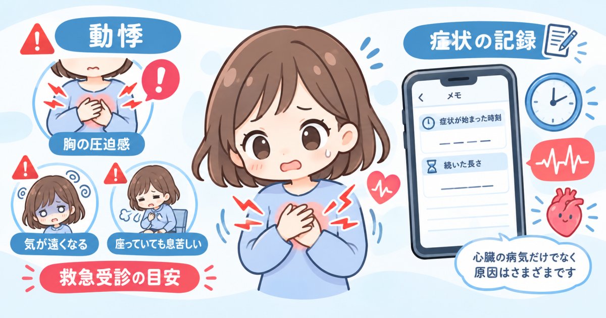 動悸・息切れは心臓病が原因？心臓以外の原因と受診の目安